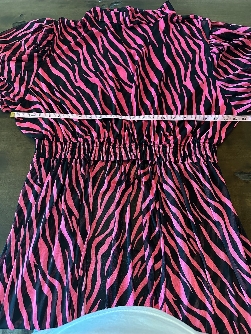Karen-T Design Pink and Black Striped Swim Coverup With Open Front - Picture 7 of 8